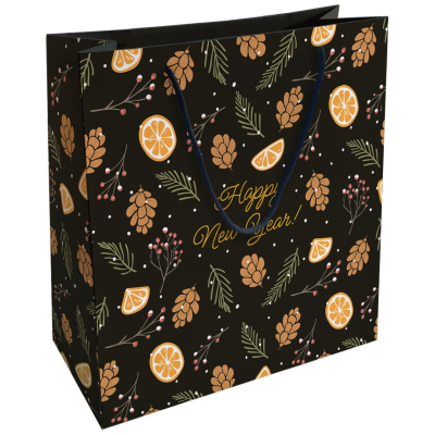 Изображение товара Пакет подарочный Be Smart Spruce, шишки, 32х32 см