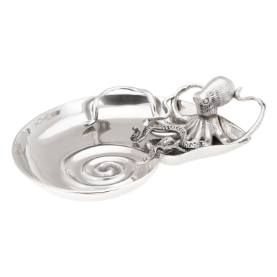 Изображение товара Поднос Universal Ark Octopus ракушка алюминий серебряный стильный дизайн