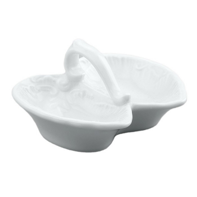 Изображение товара Солонка двойная Cmielow Rococo недекорированный белая фарфоровая Изображение товара Солонка двойная Cmielow Rococo недекорированный белая фарфоровая