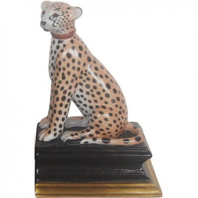 Изображение товара Подставка для книг Glasar леопард, смотрящий влево, 13х10х19 см