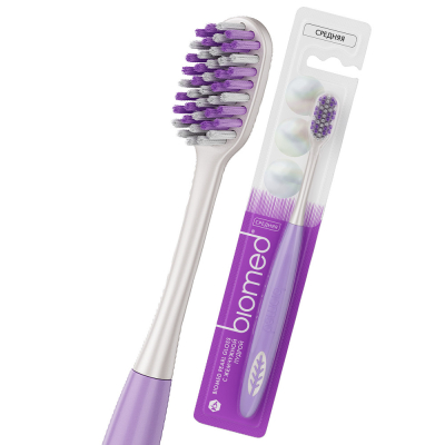 Изображение товара Зубная щетка BioMed Pearl white средняя мягкая для отбеливания и гигиены