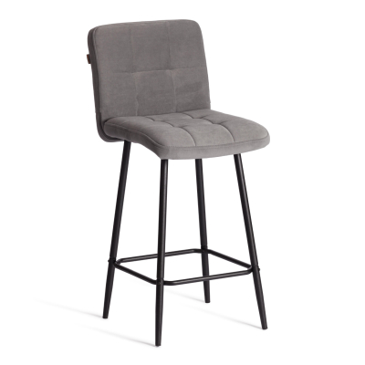 Изображение товара Полубарный стул TC Medeo велюровый серый, 102 см, металлический каркас