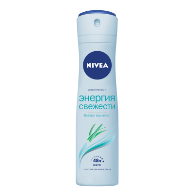 Изображение товара Дезодорант-спрей Энергия свежести Nivea 150 мл женский антиперспирант Изображение товара Дезодорант-спрей Энергия свежести Nivea 150 мл женский антиперспирант
