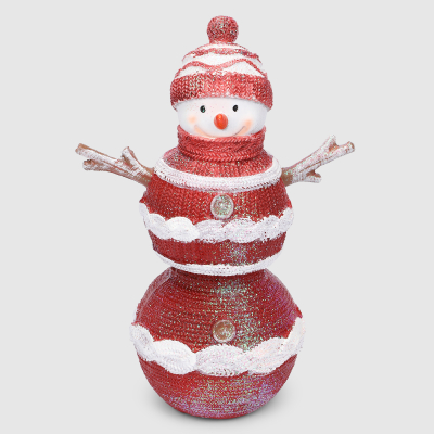 Изображение товара Декоративная новогодняя фигура Полиформ снеговик пугало 19 см