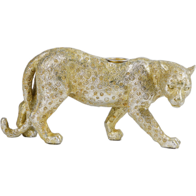 Изображение товара Подсвечник Glasar Леопард правый 24х8х11 см из полисмолы для интерьера и подарка