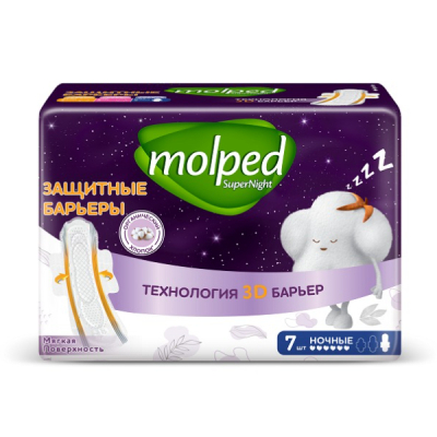 Изображение товара Прокладки Molped Super Night 7 шт - надежная защита для женщин