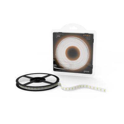 Изображение товара Лента Gauss LED 2835/120-SMD 6.5 Вт 24В 600 лм 3000К IP20 5м белая