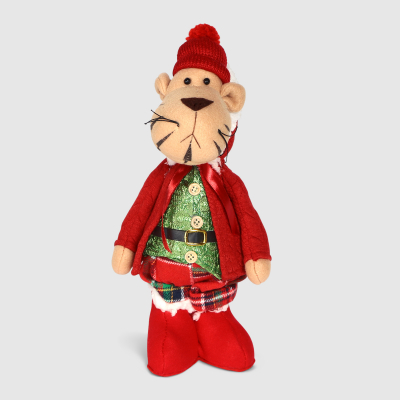 Изображение товара Новогодний декор Sote Toys Тигр в красной одежде 30 см
