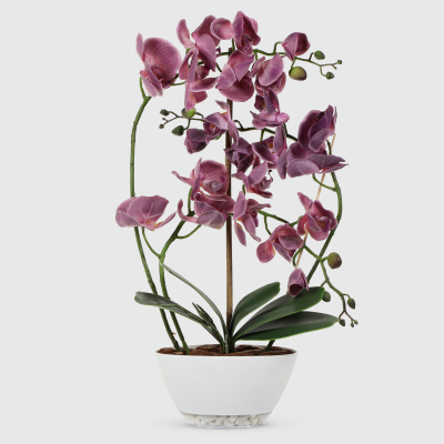 Изображение товара Искусственная орхидея в кашпо Конэко-О 65 см для интерьера и улицы