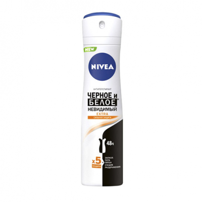 Изображение товара Дезодорант-спрей для женщин Nivea Черное и белое Невидимый Extra 150 мл