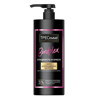 Изображение товара Бессульфатный шампунь Тресемме гладкость и блеск 1000 мл для мягких и блестящих волос