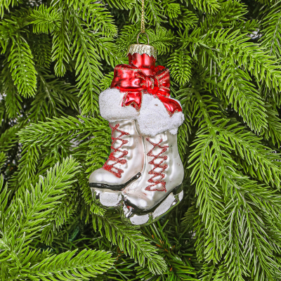 Изображение товара Украшение Yancheng Shiny стеклянное коньки 6,6x3,3x10,3 см