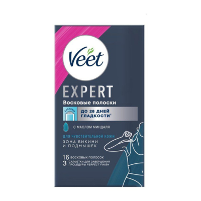Изображение товара Восковые полоски Veet Expert для чувствительной кожи 12 шт