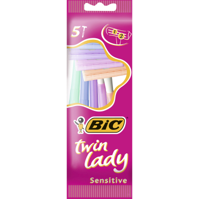 Изображение товара Бритва BIC Twin Lady 5 шт для женского бритья, безопасное и гладкое Изображение товара Бритва BIC Twin Lady 5 шт для женского бритья, безопасное и гладкое