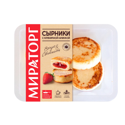 Изображение товара Сырники Мираторг с клубничной начинкой замороженные 280 г