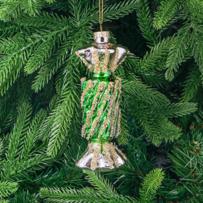 Изображение товара Игрушка ёлочная Yancheng Shiny украшение стеклянное конфета 3,6х3,6х14 см