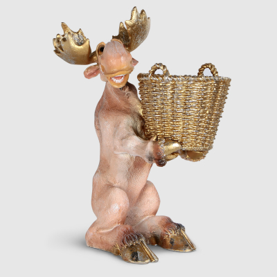 Изображение товара Лось с корзиной Тпк полиформ 36х31 cм золото