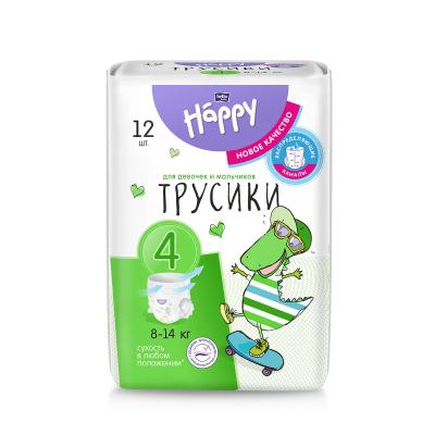Изображение товара Подгузники-трусики детские Bella Baby Happy размер 4, 8-14 кг, 12 шт Изображение товара Подгузники-трусики детские Bella Baby Happy размер 4, 8-14 кг, 12 шт