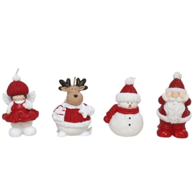 Изображение товара Новогодняя свеча Gerimport Ny красные фигуры 5х5х8,5 см