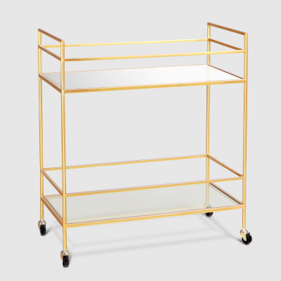 Изображение товара Сервировочный столик Art Champ 70x35x80 см стекло металл с колесами