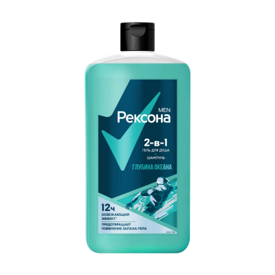 Изображение товара Гель для душа и шампунь 2 в 1 Рексона Men Глубина океана 750 мл