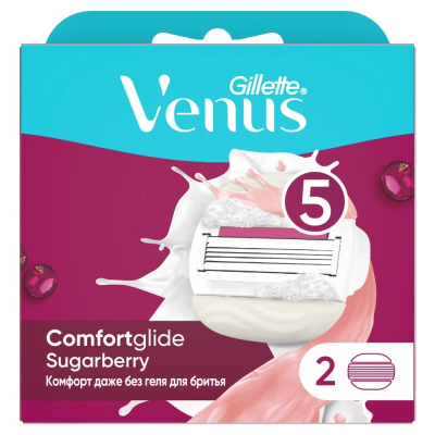 Изображение товара Venus Sugarberry сменные кассеты для бритвы женщин 2 шт Изображение товара Venus Sugarberry сменные кассеты для бритвы женщин 2 шт