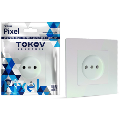 Изображение товара Розетка Tokov Electric Pixel 1-м без заземления в сборе