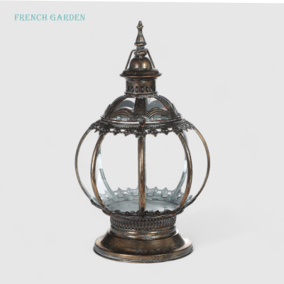 Изображение товара Декоративный фонарь French garden Золото антик 28x26x49 см