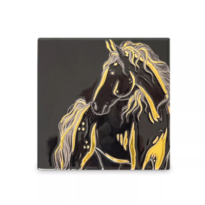 Изображение товара Подставка под кружку Anna Lafarg черная лошадь 11х11 см