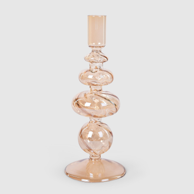 Изображение товара Золотистый стеклянный подсвечник Mercury Deco 9х23 см элитный украшение