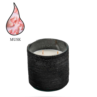 Изображение товара Аромасвеча Nour Bougie Alterna Musc рафия черная 2400 г
