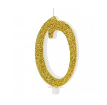 Изображение товара Свеча праздничная Party Deco 0 золотая 10см