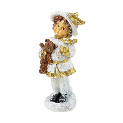 Изображение товара Девочка с мишкой 22см из полиформ Новогодний декоративный аксессуар