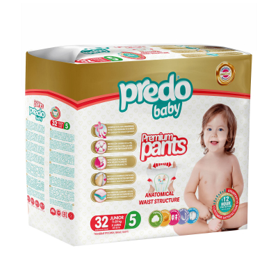 Изображение товара Подгузники-трусики Predo Baby №5 для детей 11-25кг, 32 шт Изображение товара Подгузники-трусики Predo Baby №5 для детей 11-25кг, 32 шт