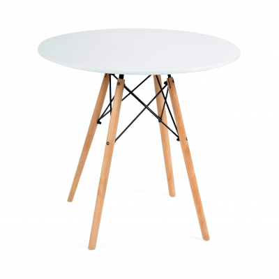 Изображение товара Обеденный стол TC белый 80х75 см из металла и МДФ для кухни и столовой