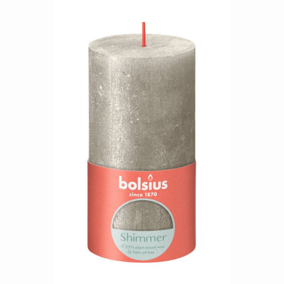 Изображение товара Свеча Bolsius Rustic Metallic Shimmer серебряная 13х6,8 см декоративная Изображение товара Свеча Bolsius Rustic Metallic Shimmer серебряная 13х6,8 см декоративная