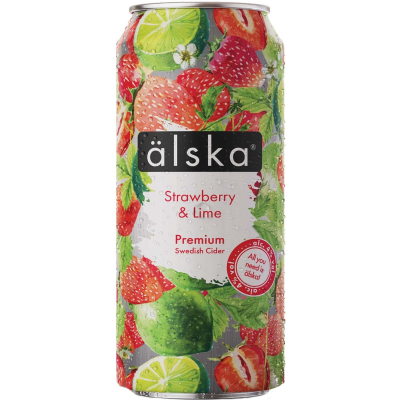 Изображение товара Сидр "Alska" Strawberry & Lime, банка, 0.44 л Изображение товара Сидр "Alska" Strawberry & Lime, банка, 0.44 л