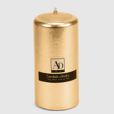 Изображение товара Свеча цилиндр Ad trend deco 5x11 см золотистая парафиновая для декора