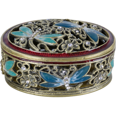 Изображение товара Шкатулка Glasar со стразами Стрекозы 6х3х4 см