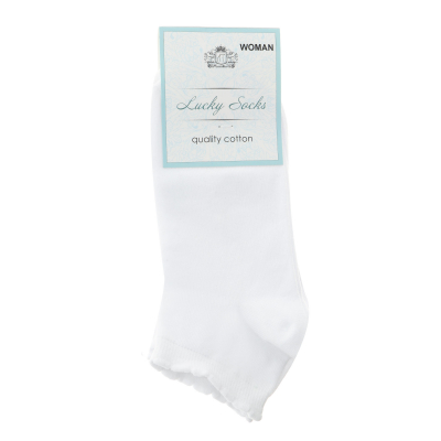 Изображение товара Женские укороченные носки Lucky Socks, 3 пары, белые, для женщин