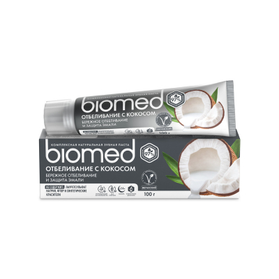 Изображение товара Антибактериальная отбеливающая зубная паста BIOMED SUPERWHITE Кокос 100 г для чувствительных зубов