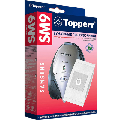 Изображение товара Пылесборник Topperr SM9 для пылесосов Samsung 6 шт с моторным фильтром Изображение товара Пылесборник Topperr SM9 для пылесосов Samsung 6 шт с моторным фильтром
