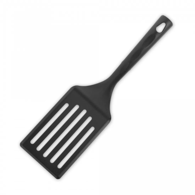 Изображение товара Кухонная лопатка Olympia с прорезями черная 28 см универсальная