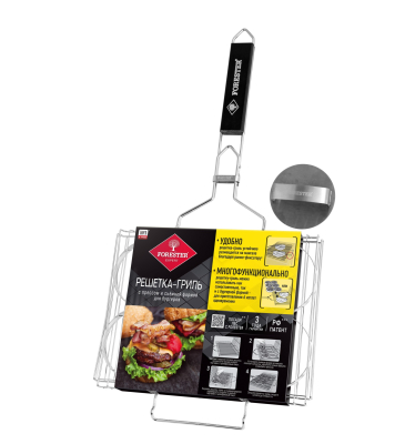 Изображение товара Решетка-гриль Forester 26x35 см с формочками и прессом BQ-N21 - универсальный аксессуар для гриля