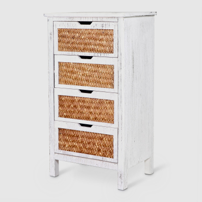Изображение товара Комод Design 50x35x92 см из дерева и ротанга с 4 ящиками
