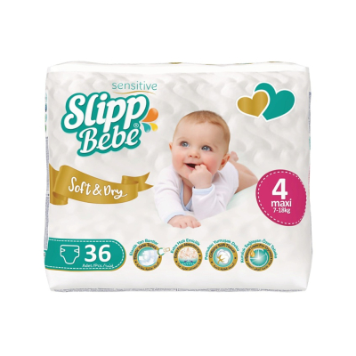 Изображение товара Подгузники Slipp Bebe Twin № 4 для детей 7-18 кг (36 шт) Изображение товара Подгузники Slipp Bebe Twin № 4 для детей 7-18 кг (36 шт)