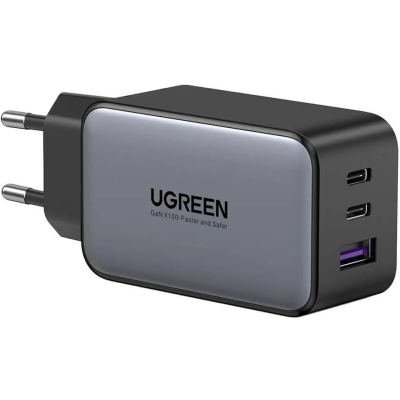 Изображение товара Быстрое зарядное устройство UGREEN GaN Tech, 3 разъема, компактное Изображение товара Быстрое зарядное устройство UGREEN GaN Tech, 3 разъема, компактное