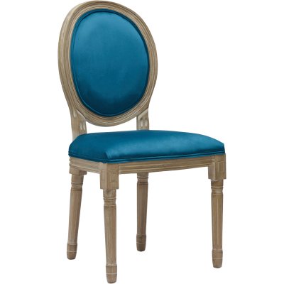 Изображение товара Стул Glasar зелено-синий из дерева и велюра 48х46х96 см