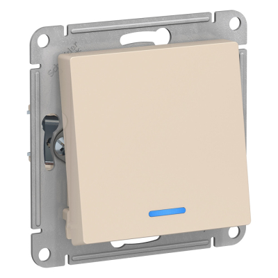 Изображение товара Переключатель Шнайдер AtlasDesign 1-клавиша, подсветка, бежевый
