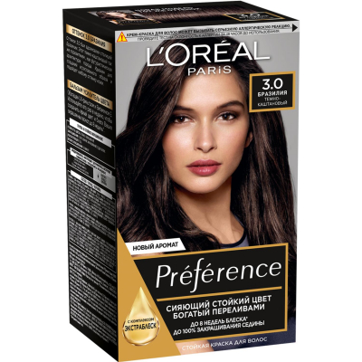 Изображение товара Краска для волос L'Oreal Preference 3, 174 мл, стойкое окрашивание